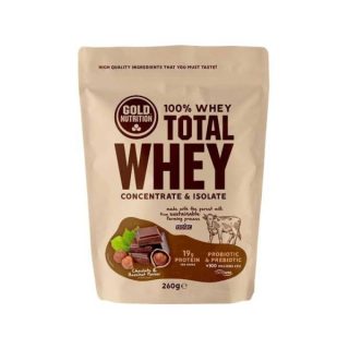 TOTAL WHEY CHOCOLATE E AVELÃ 260G - GOLD NUTRITION