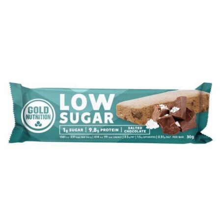 Protein bar low sugar salted chocolate 30gr - Gold Nutrition | Nutribem