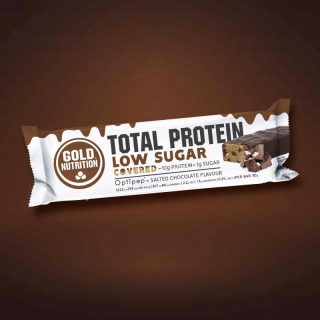 TOTAL PROTEIN BAR LOW SUGAR COVERED SALTED 30G - GOLD NUTRITION