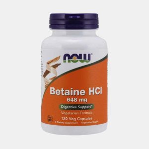 BETAINE HCL 648MG 120 CAPSULAS - NOW