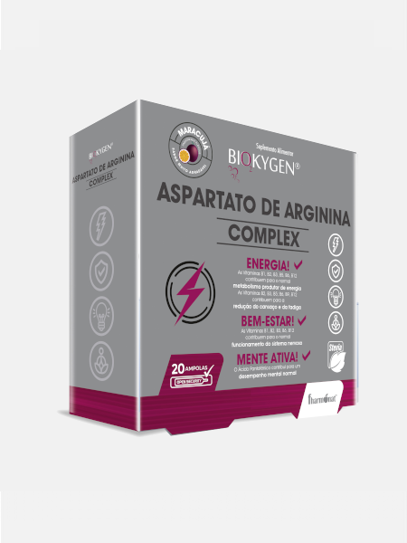  Biokygen Aspartato Arginina Complex 20 amp (sabor Maracuyá) - Fharmonat