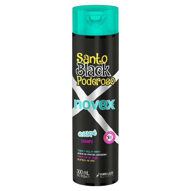  Shampoo Santo Black Poderoso 300ml - Novex