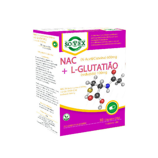 NAC 600mg + L-Glutatião Reduzido 100mg 30caps - Sovex