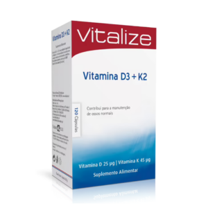 Vitamina D3 25mcg + K2 45mcg 120 cáps - Vitalize